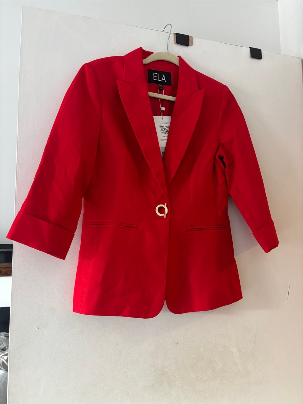 ELA red power suit jacket